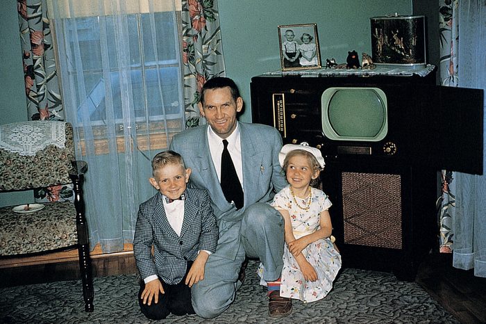 first television set vintage photo