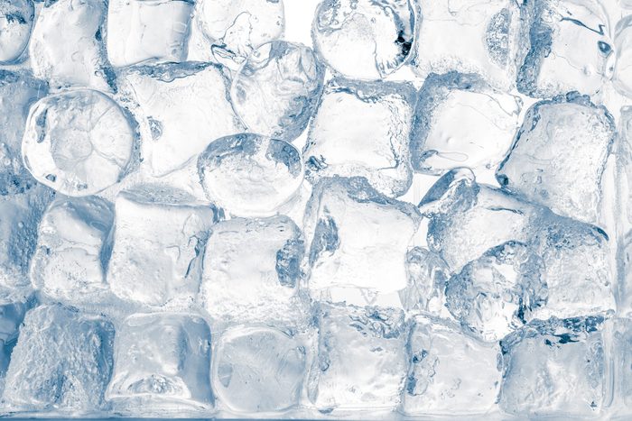 Ice cubes translucent background.