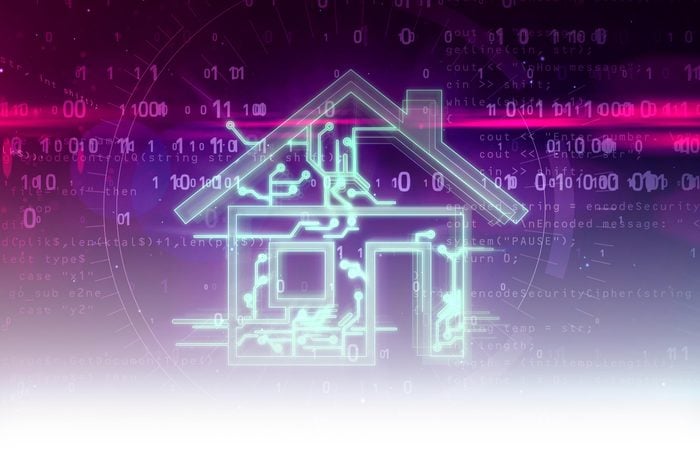 digital cyber abstract concept with house smart home