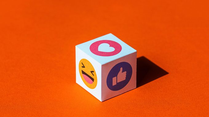 emoji symbols from facebook messenger red-orange background