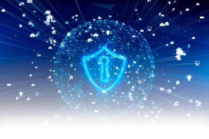 Secure Digital Data Network. Cloud Computing Cyber Security Concept. vpn concept