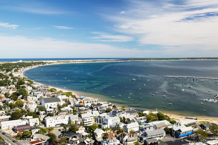 Town view with curve of Cape Cod from Pilgrim Monument