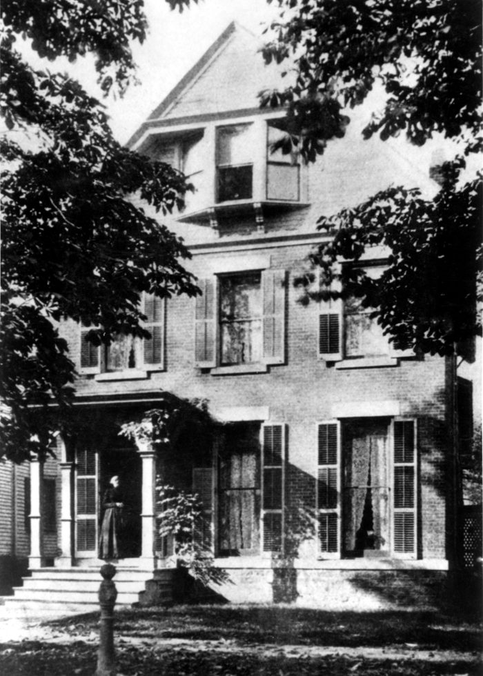Susan B. Anthony Outside Her Home