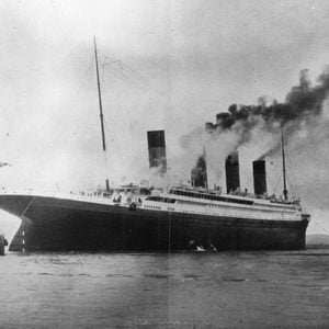 Black & white photo of The Titanic