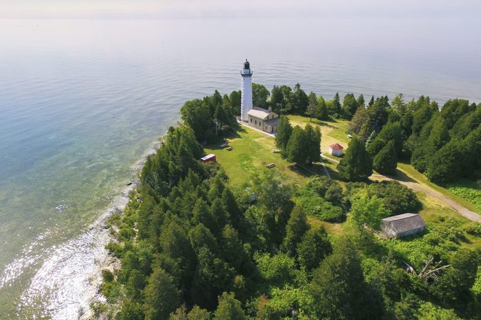 Cana Island Lighthouse on Lake Michigan, Door County Wisconsin