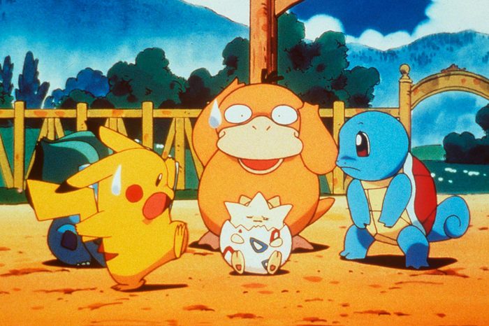 1999 (L To R) Pikachu, Psyduck, Togepy, Squirtle In The Animated Movie "Pokemon:The First Movie."