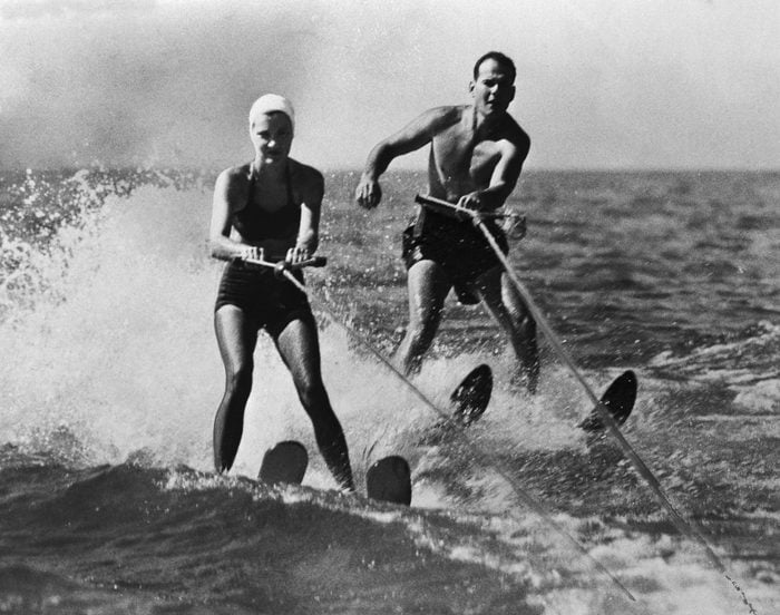 Dr. Samuel Sheppard and Wife Water-Skiing