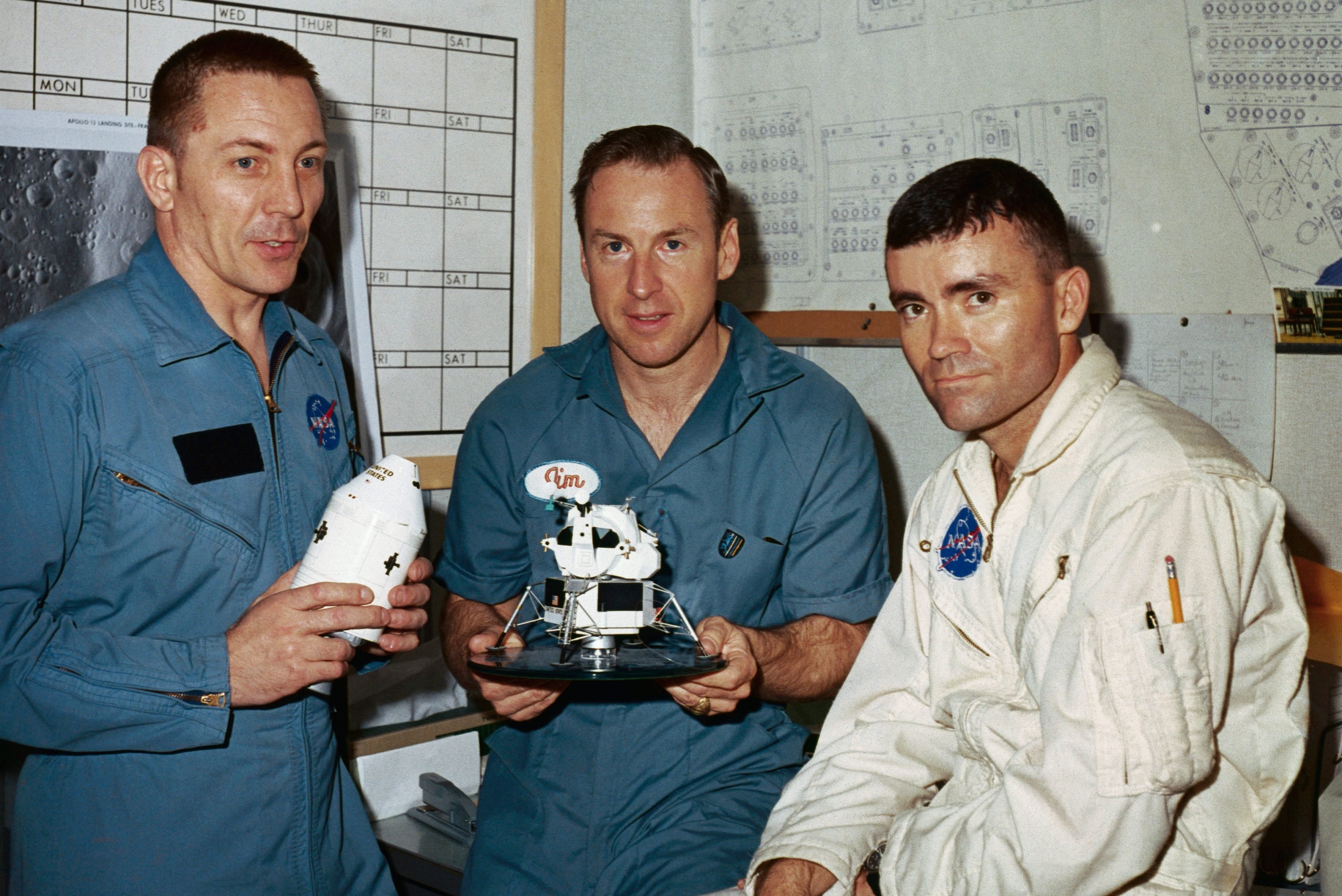 Apollo 13 Astronauts at a Briefing