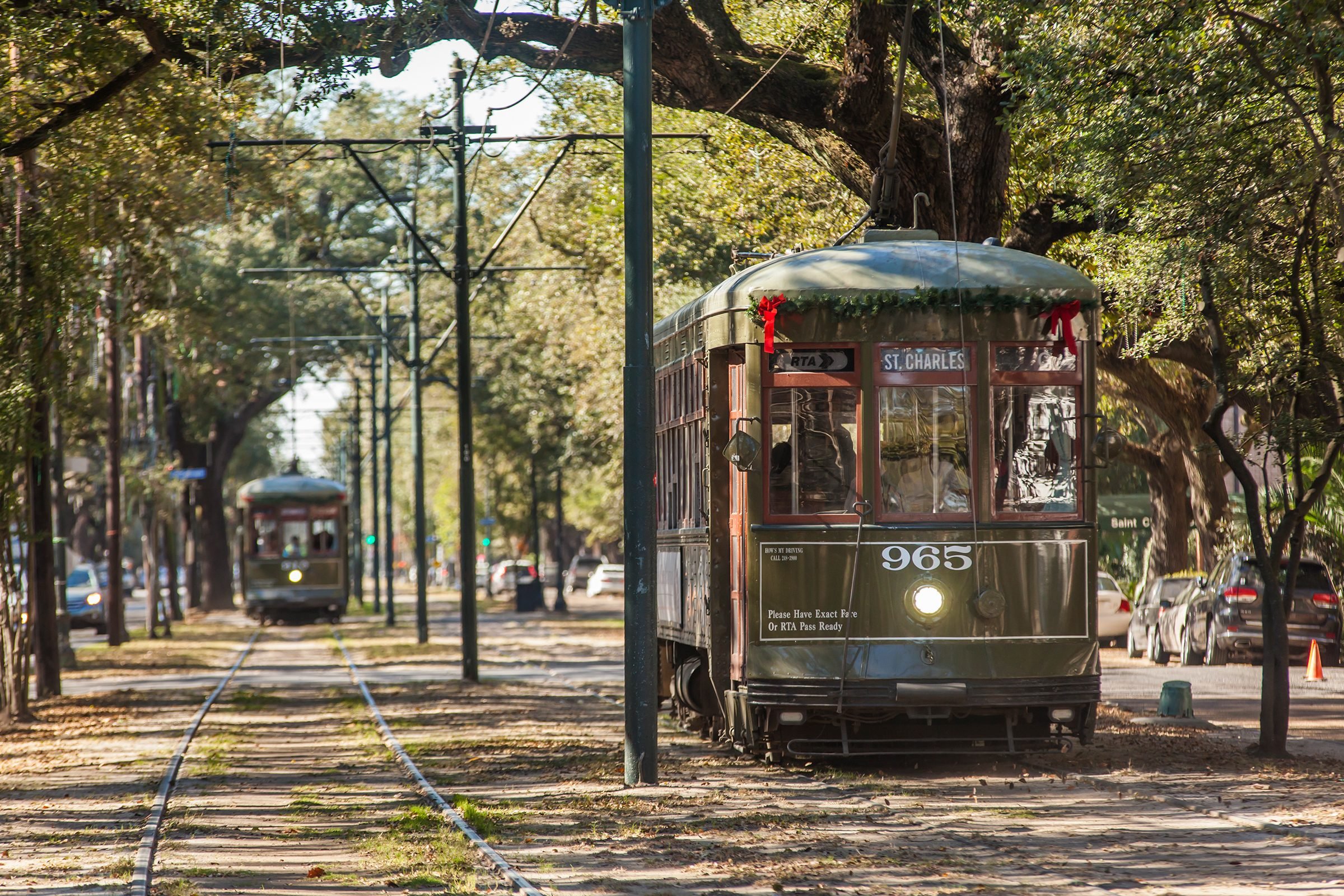 Saint Charles Street Street Car in New Orleans, Louisiana