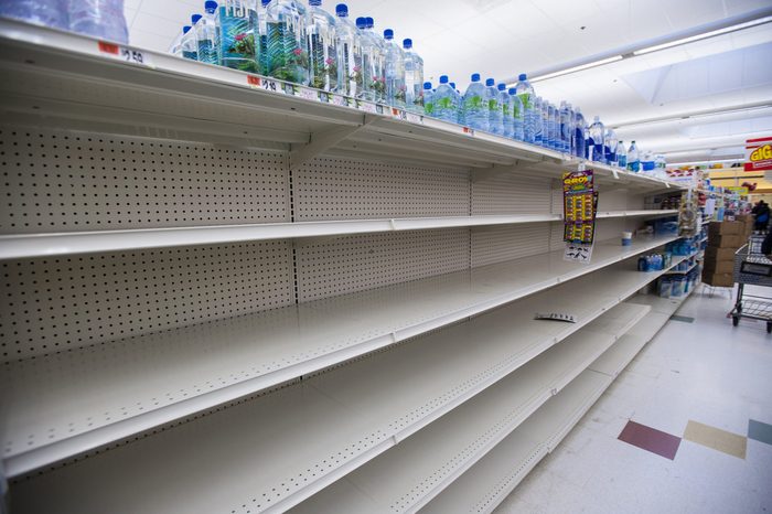 Empty shelves at Boston supermarket