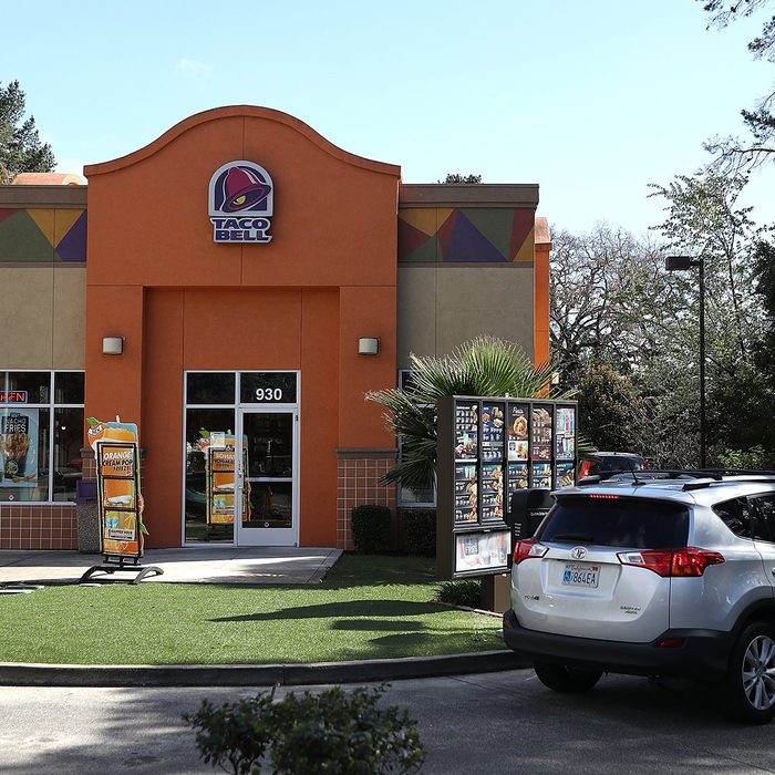 NOVATO, CA - FEBRUARY 22: A car goes through a drive thru at a Taco Bell restaurant on February 22, 2018 in Novato, California. Taco Bell has become the fourth-largest domestic restaurant brand by edging out Burger King. Taco Bell sits behind the top three restaurant chains McDonald's, Starbucks and Subway. (Photo by Justin Sullivan/Getty Images)