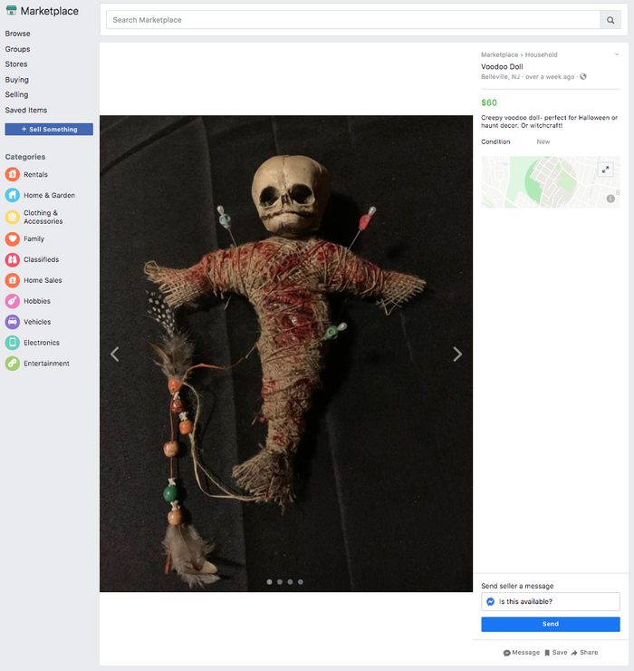 voodoo doll ridiculous things sold facebook marketplace