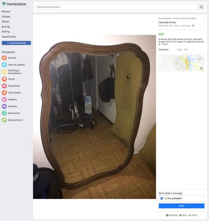 haunted mirror ridiculous things sold facebook marketplace