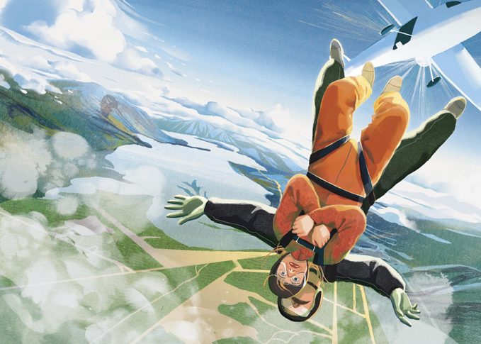skydiving illustration by Cornelia Li