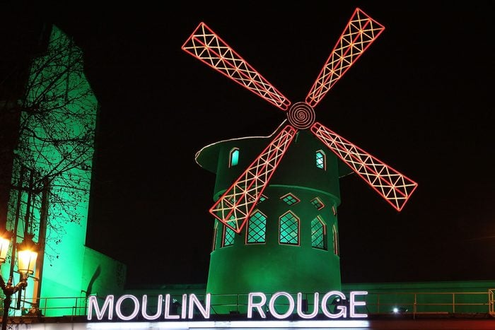 'Le Moulin Rouge' Wraps In Green For Saint-Patrick Day
