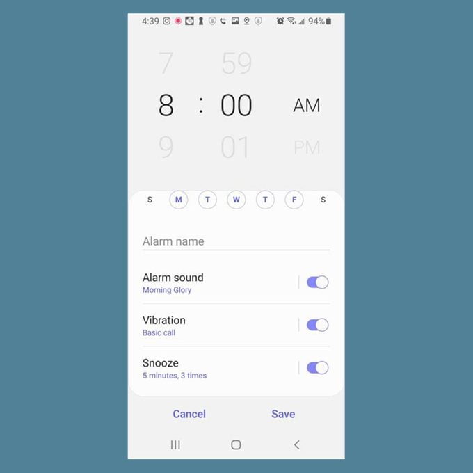 Nine Minute Snooze Alarm On Android