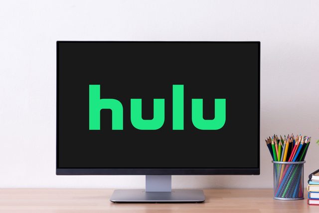 monitor screen showing hulu logo