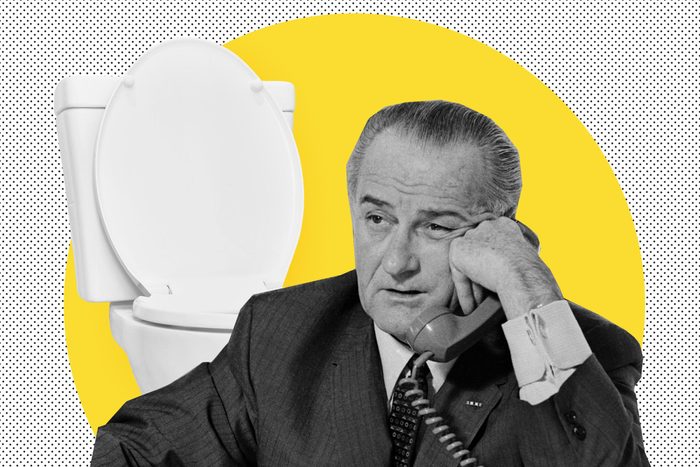 Lyndon B Johnson had meetings on toilet