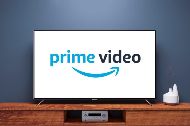 tv screen with prime video logo