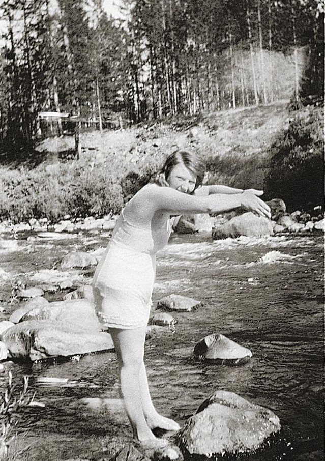woman in a stream