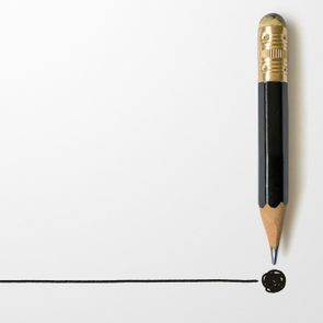 pencil ending a blank line