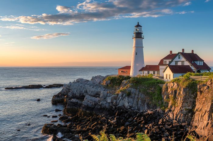Sunrise at Portland Lighthouse, New England, Maine