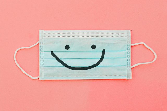 surgical mask with a smile