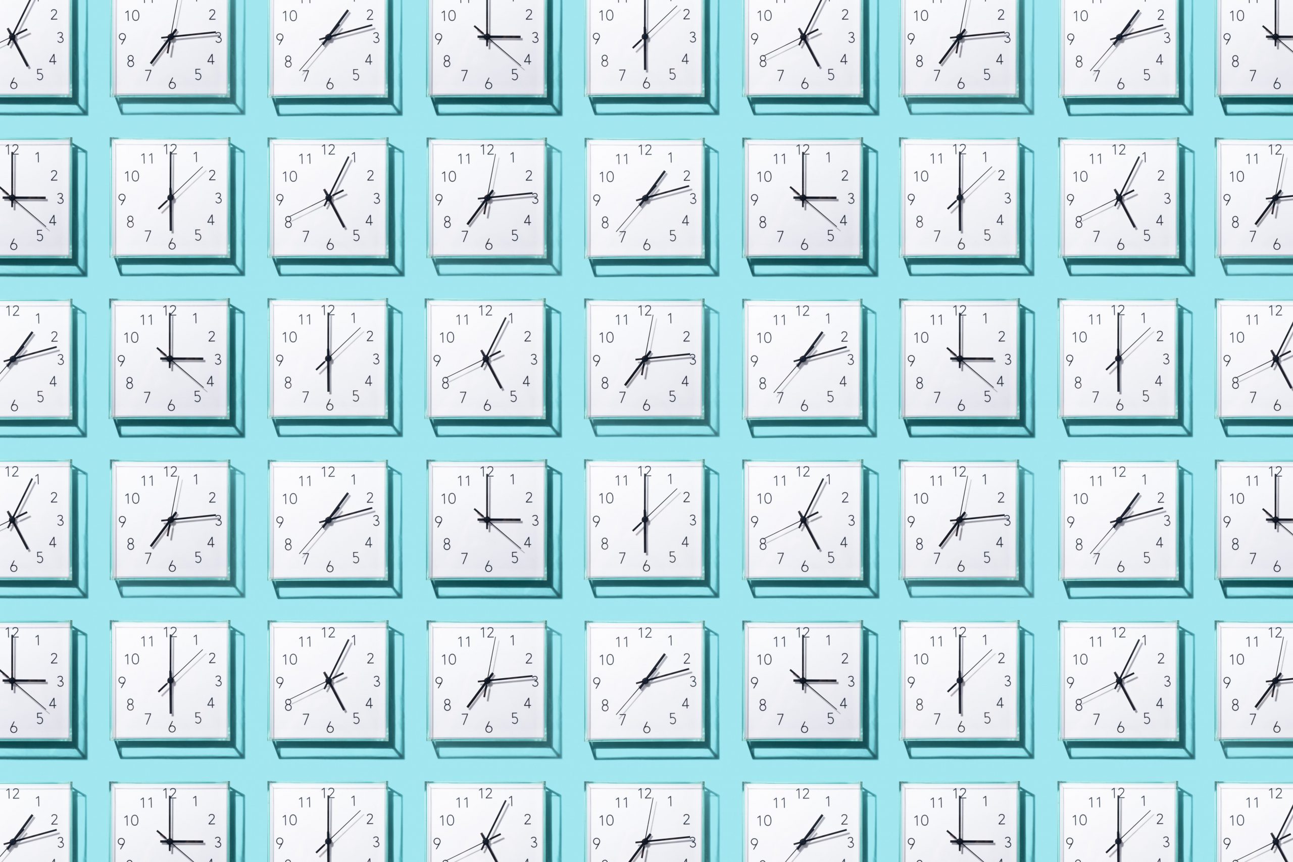 Neatly Arranged Clocks