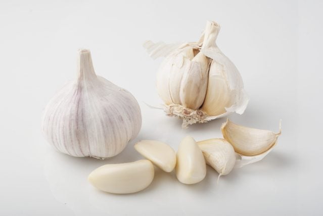 Close-Up Of Garlic On White Background