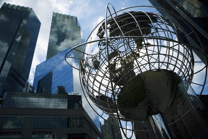 World globe, Manhattan, NY, USA