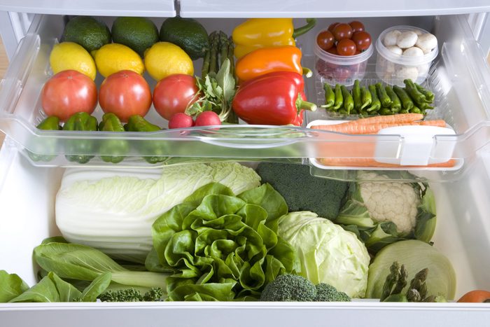 Veggie drawer in the fridge