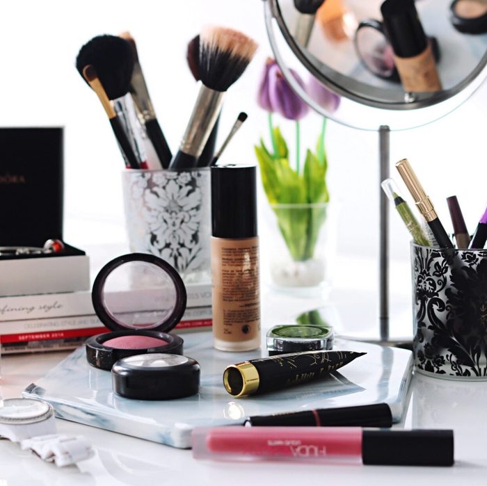 Close-Up Of Make-Up Products On Table