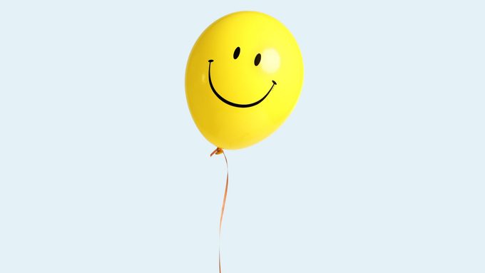 fully inlfated happy face balloon