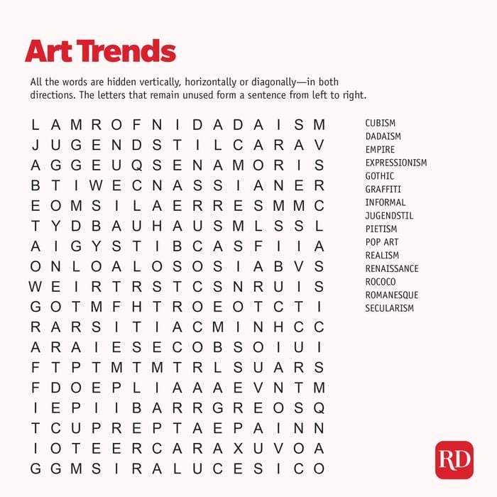 Art trends Word search