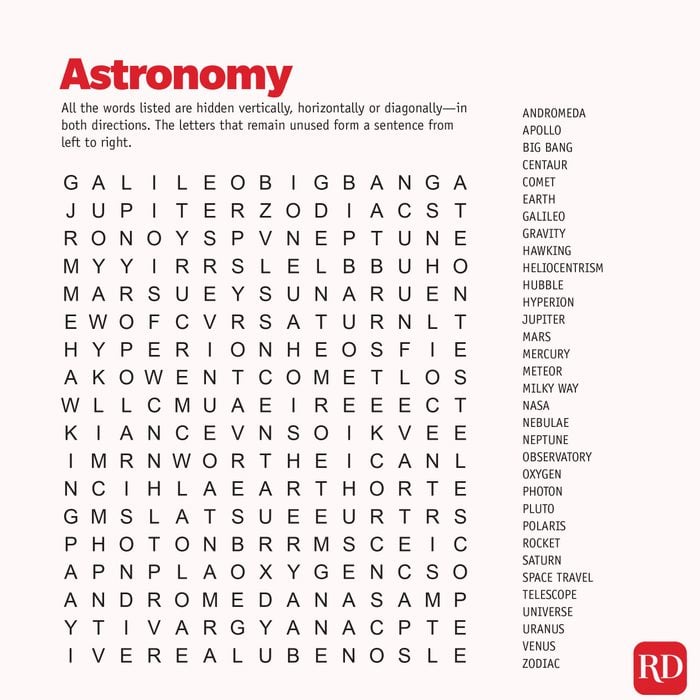 Astronomy Word search