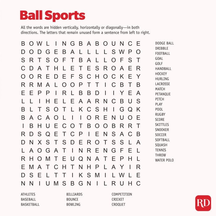 Ball Sports Word search