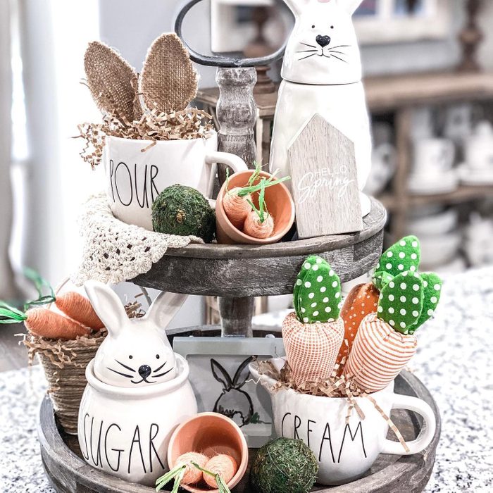 Cake Tier Easter Basket Via Amysfarmhousestyle Instagram