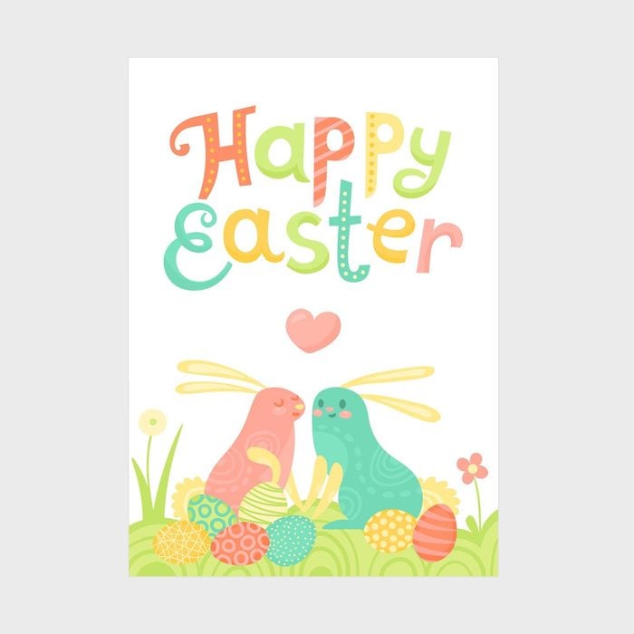 Colorful Bunny Easter Card