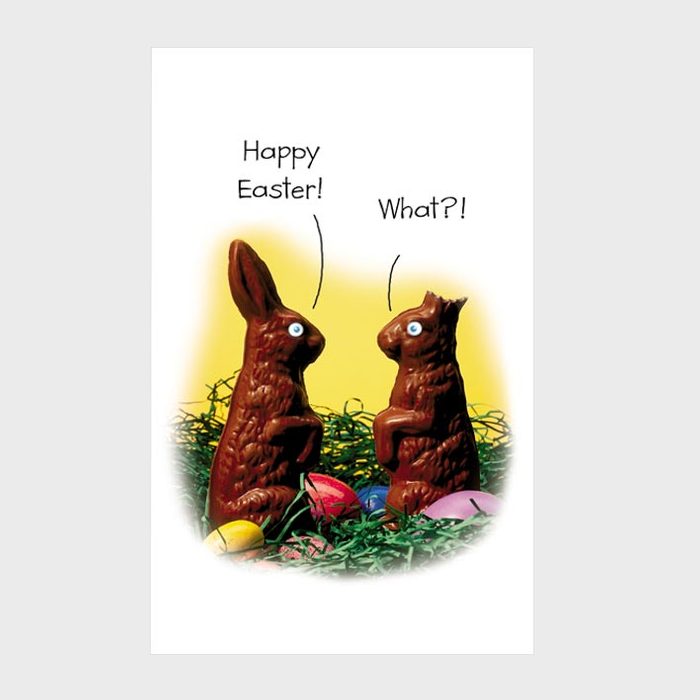 Funny Chocolate Bunny Easter Card
