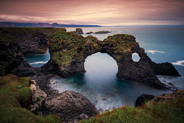 Gatklettur arch rock near Hellnar, Snaefellsnes Peninsula, Iceland.