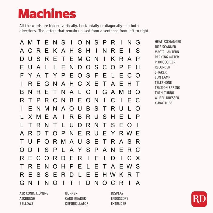 Machines Word search