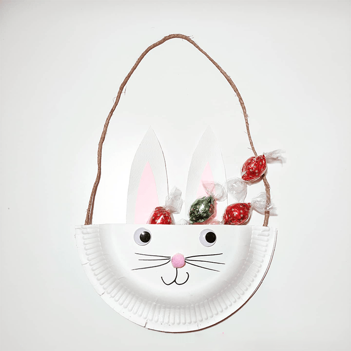 Paper Plate Easter Bunny Basket Via The Craftmom Instagram Copy