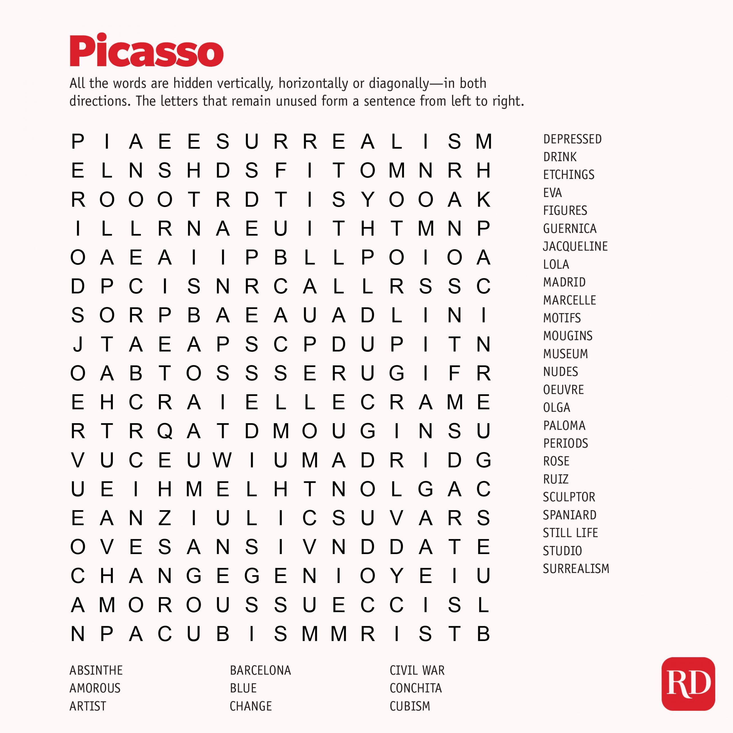 Picasso Word search