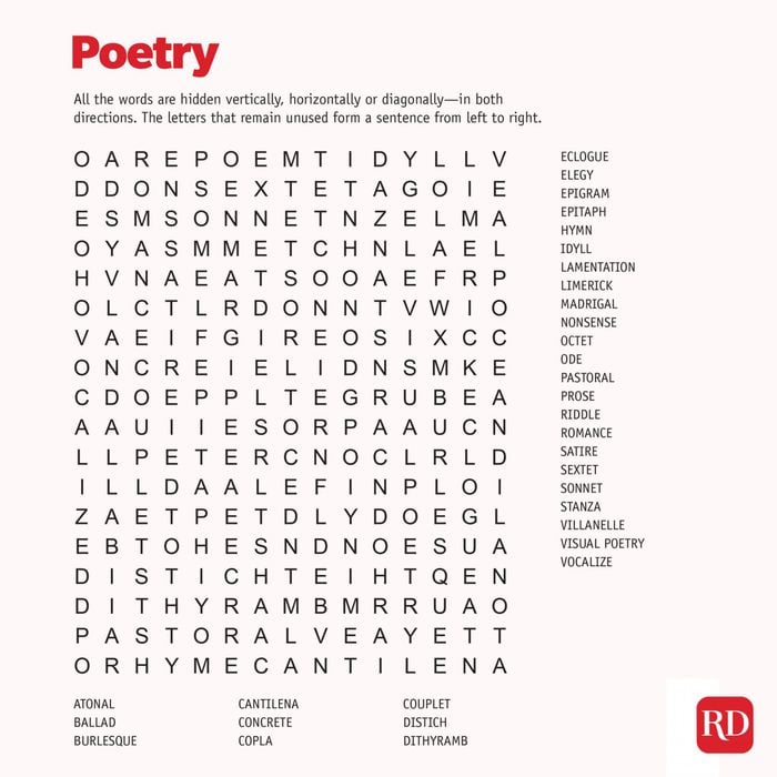 Poetry Word search