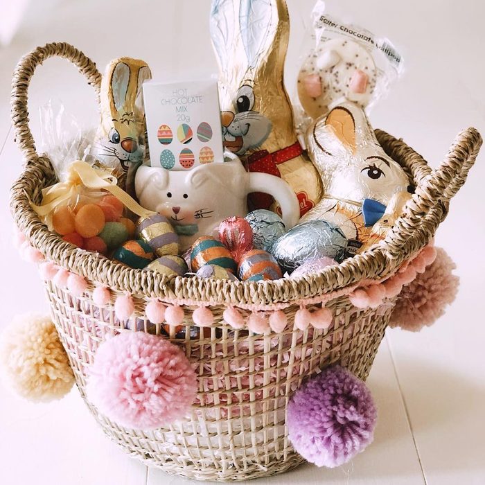Pompon Adorned Easter Basket Via Mummy Mya Instagram