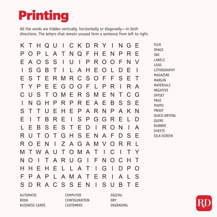 Printing Word search
