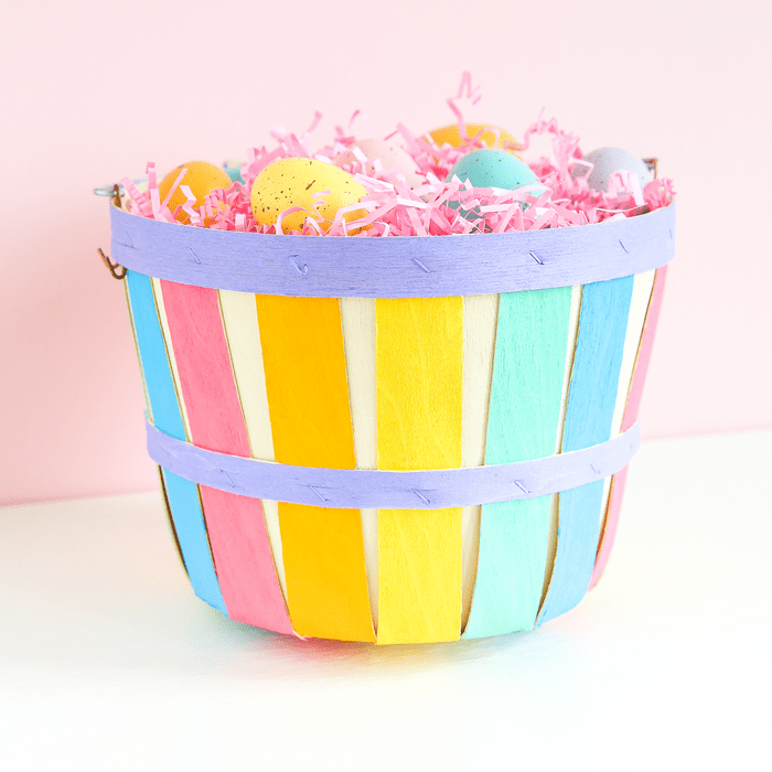 Rainbow Painted Easter Basket Ecomm Via Thecraftedlife.com