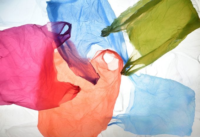 plastic bags of used and transparent colors
