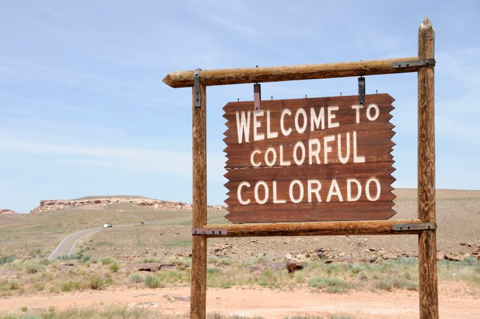 Welcome To Colorado Sign at The Four Corners