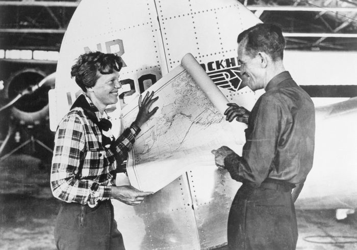 Pilot Amelia Earhart and Navigator Fred Noonan